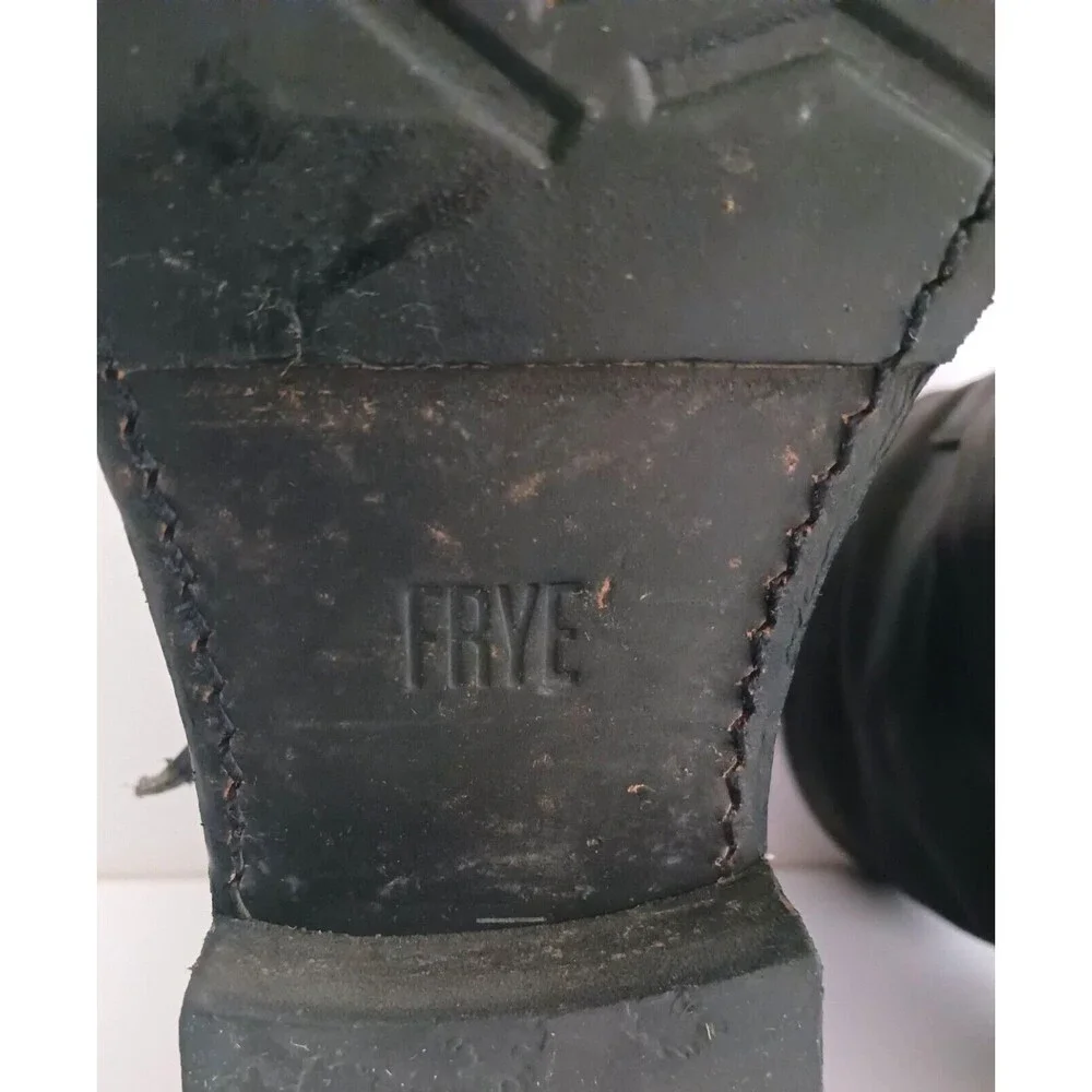 FRYE Veronica Ankle Bootie Dk Brown Distressed Leather Moto Buckle Strap 8.5 - Picture 13 of 14